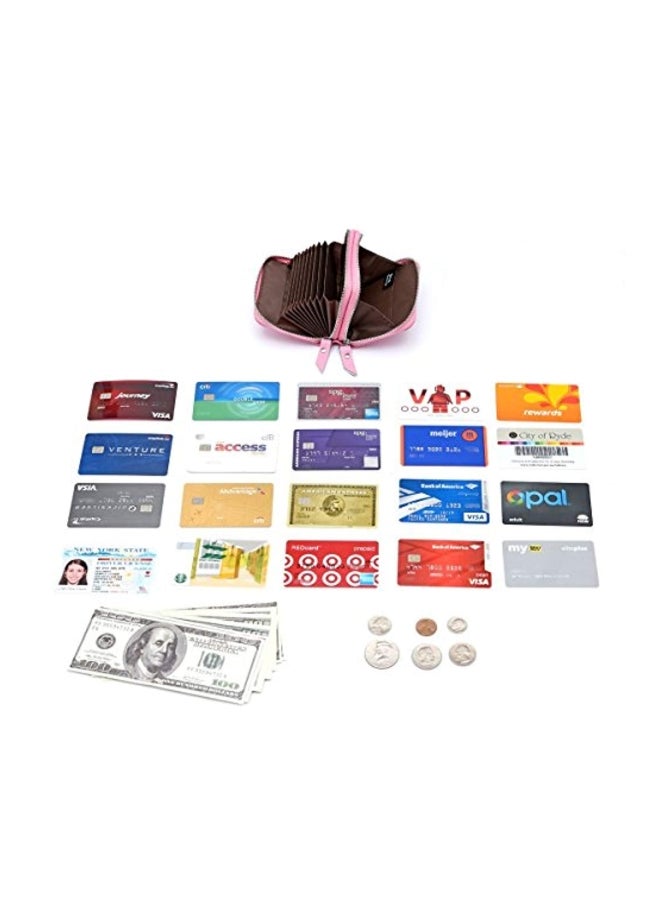 كالمور محفظة جلد بتقنية RFID وردي - Image 5